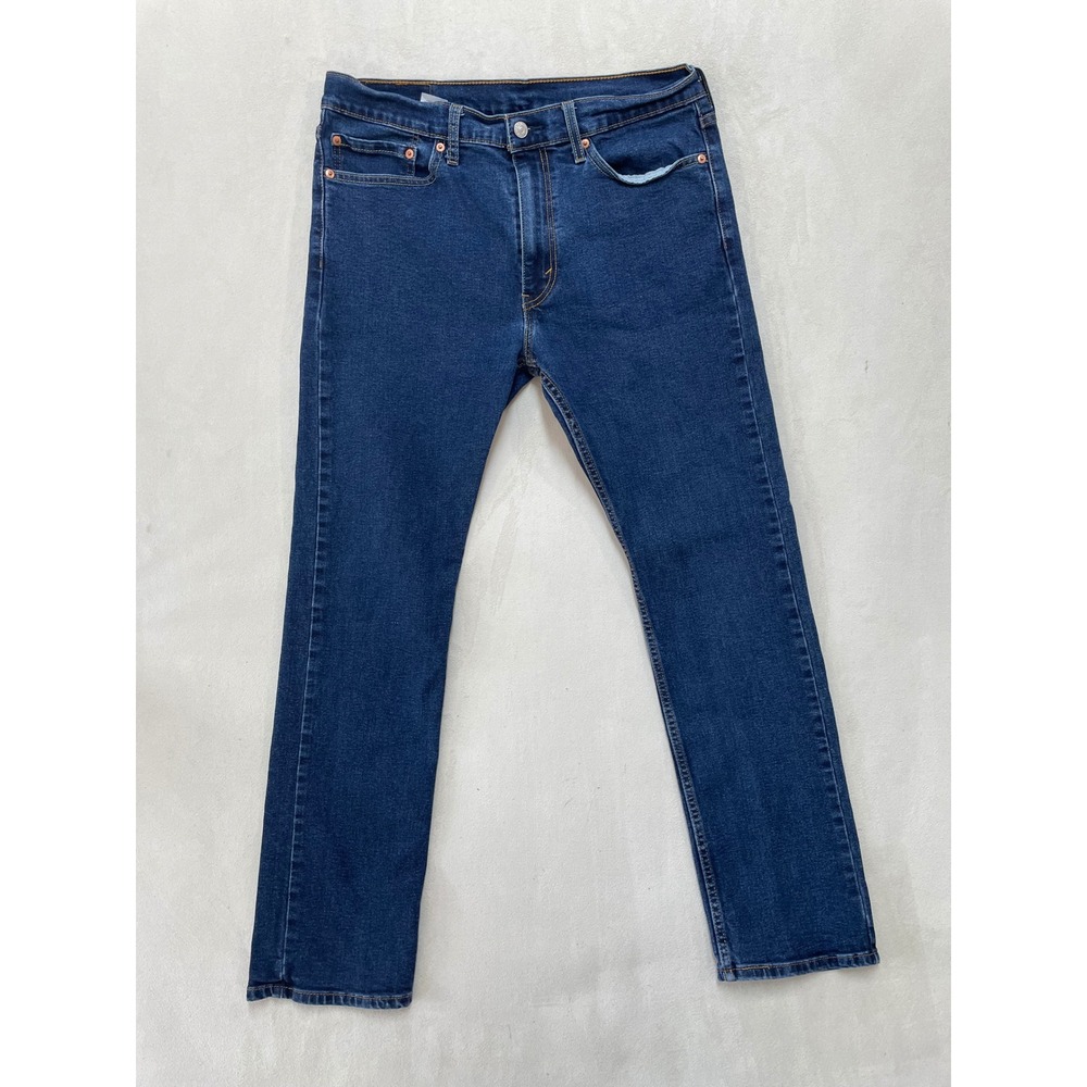 Levis 513 Slim Straight Jeans Mens 34x32 Blue Dark Wash Denim Pants